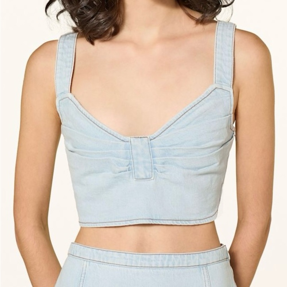 Baum Und Pferdgarten NWT Light Blue Denim Mekira Crop Top